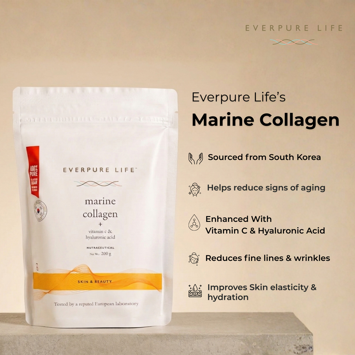 Vitamin C + Hyaluronic Acid Marine Collagen